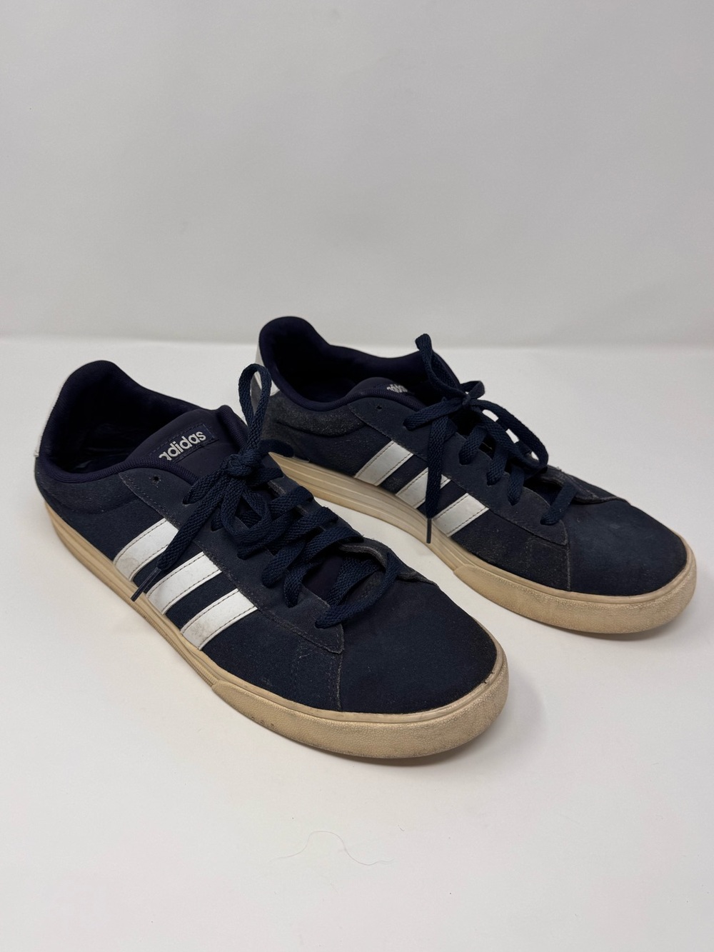 Adidas Suede Sneakers, Navy White, Sz 13, Classic stripe athletic sporty casual